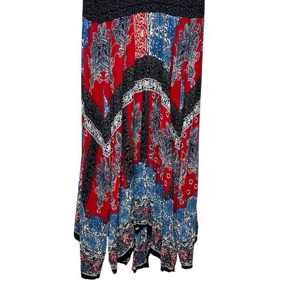 BILA Americana Bandana Print Handkerchief Hem V-Neck Boho Maxi Dress Size (XXL) - Picture 8 of 15